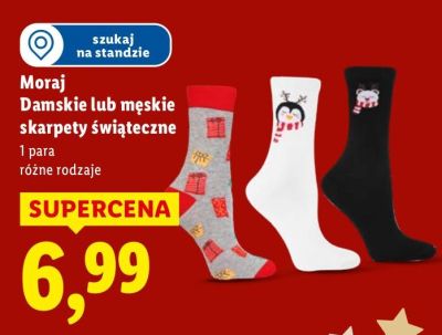 Skarpety świąteczne Moraj damskie lub męskie promocja w Lidl