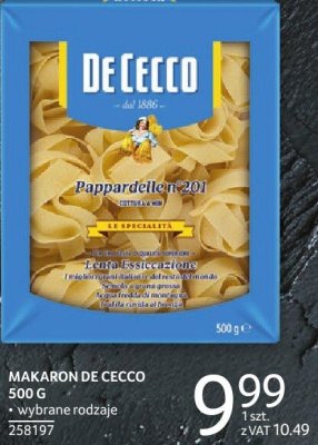 Makaron De Cecco Pappardelle 500 g wybrane rodzaje promocja w Selgros