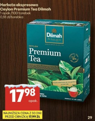Herbata ekspresowa Ceylon Premium Tea Dilmah promocja w Delikatesy Centrum