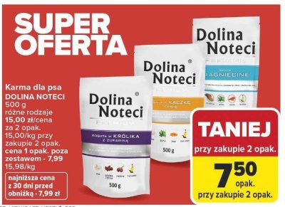 Karma dla psa Dolina Noteci 500g różne rodzaje promocja w Carrefour