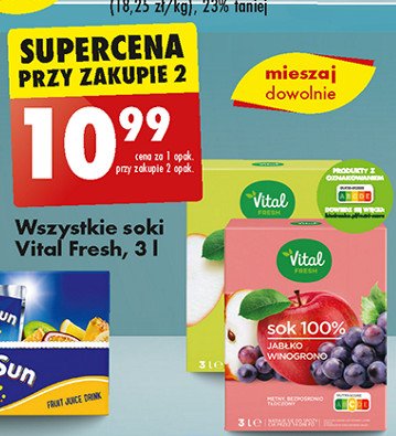 Sok jabłkowo-winogronowy Vital fresh promocja