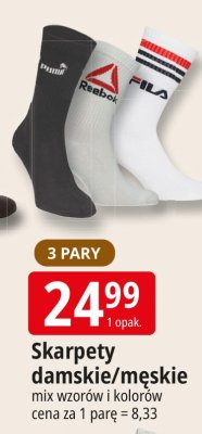 Skarpety damskie/męskie Puma mix wzorów i kolorów promocja w Leclerc
