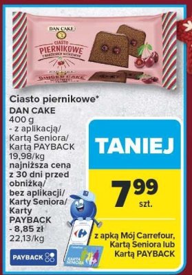 Ciasto piernikowe Dan Cake promocja w Carrefour