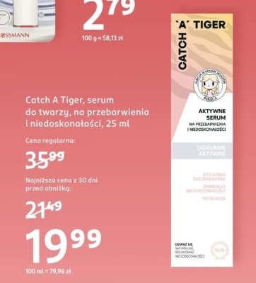 Serum Catch A Tiger do twarzy na przebarwienia i niedoskonałości promocja w Rossmann