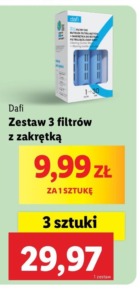 Filtr + zakrętka do butelki Dafi promocja w Lidl