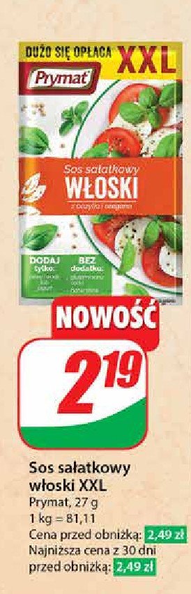 Sos sałatkowy włoski Prymat promocja w Dino