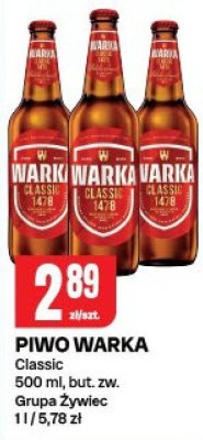 Piwo Warka Classic promocja w Chorten