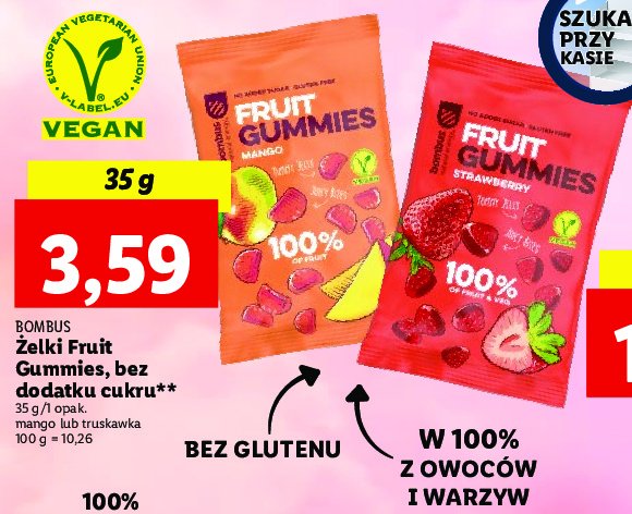 Żelki truskawkowe Bombus fruit energy promocja