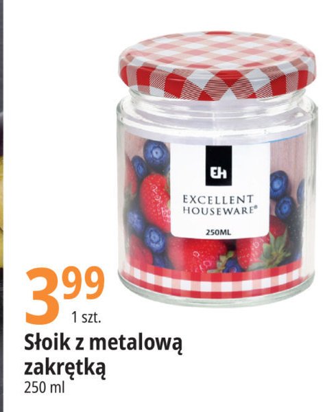 Słoik z metalową zakrętką 250 ml Excellent houseware promocja