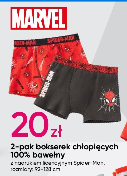 Bokserki chłopięce 92-128 spiderman promocja