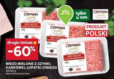 Mięso mielone z szynki, karkówki, łopatki Olmięso promocja w Stokrotka