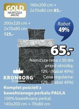 Komplet pościeli z bawełnianego perkalu PAULA 140x200 cm + 70x80 cm promocja w Jysk