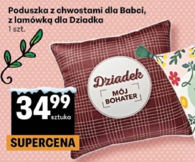 Poduszka z chwostami dla Babci, z lamówką dla Dziadka promocja w Delikatesy Centrum