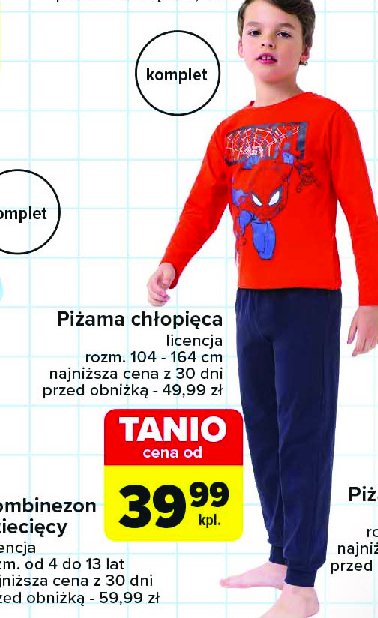 Piżama dziecięca spider-man promocja