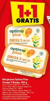 Margaryna Optima Plus Omega 3 Bunge, 400 g promocja w Twój Market