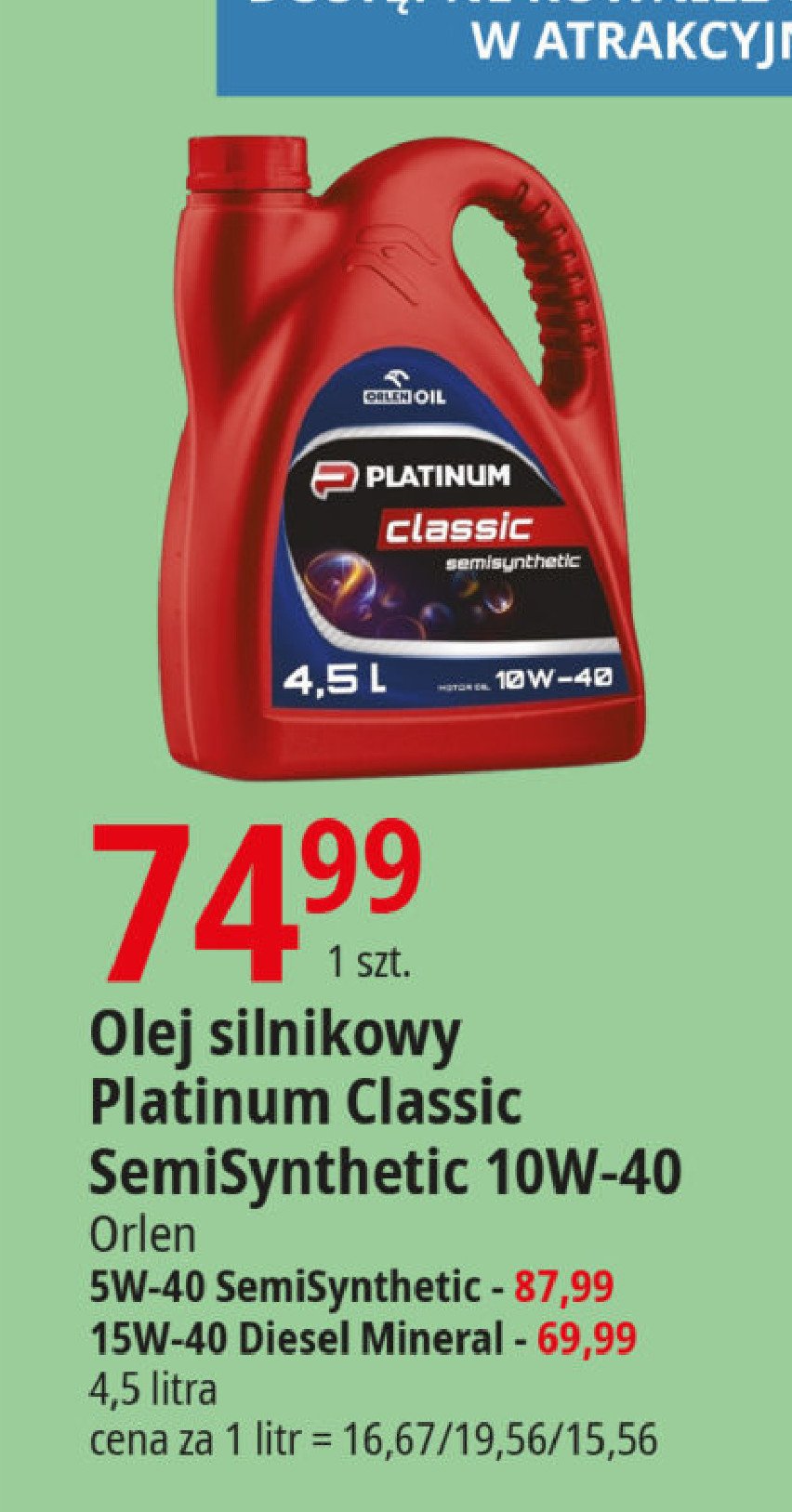 Olej silnikowy classic semisynthetic 5w-40 Orlen oil promocja