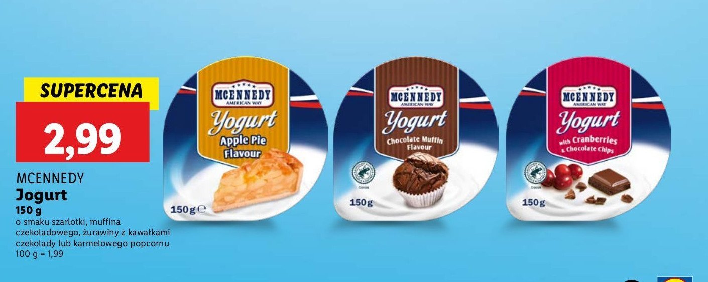 Jogurt ameryka艅ski czekoladowo muffinowy Mcennedy promocja