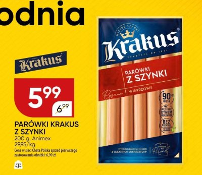Parówki Krakus z szynki promocja w Chata Polska