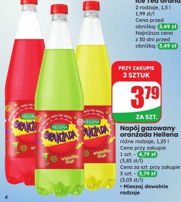 Napój gazowany oranżada różne rodzaje promocja w Dino