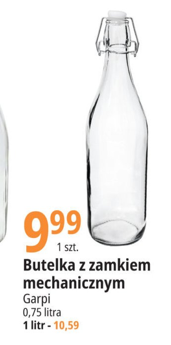 Butelka szklana z zamkiem mechanicznym 1 l Garpi promocja