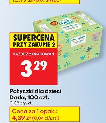 Patyczki dla dzieci Dada, 100 szt. promocja w Biedronka