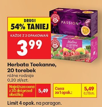 Herbata Teekanne, różne rodzaje promocja w Biedronka