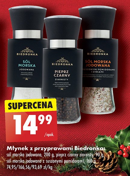 Sól morska jodowana z suszonymi pomidorami Biedronka promocja