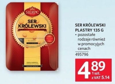 Ser Królewski plastry SER KRÓLEWSKI PLASTRY 135 g 495796 promocja w Selgros