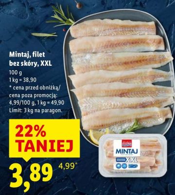 Mintaj, filet bez skóry, XXL promocja w Lidl