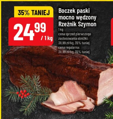 Boczek paski mocno wędzony Rzeźnik Szymon promocja w POLOmarket