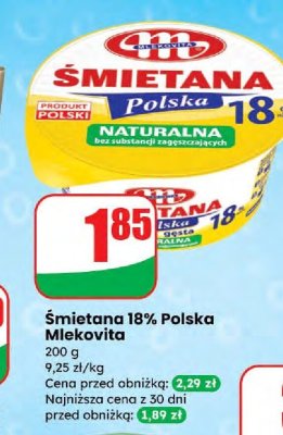 Śmietana 18% polska  promocja w Dino