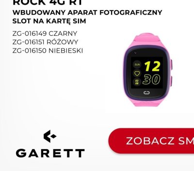 Zegarek dziecięcy Smartwatch ROCK 4G RT różowy ZG-106151 promocja w Briju