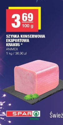 Szynka konserwowa eksportowa Krakus Animex promocja w SPAR