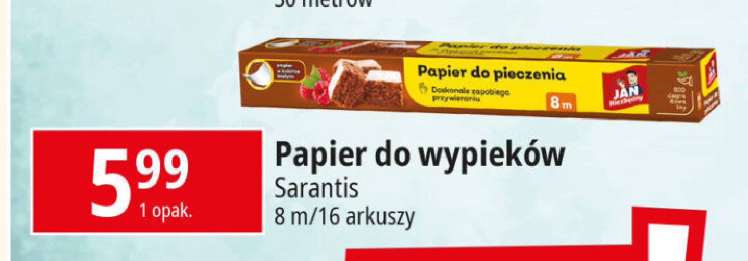 Papier do wypieków w arkuszach Jan niezbędny promocja w Leclerc