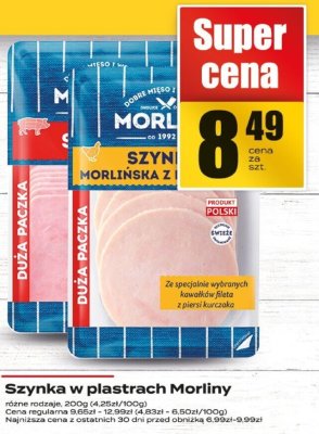 Szynka w plastrach Morliny promocja w Supeco