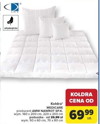 Kołdra medicare 160 x 200 cm Amw promocja w Carrefour