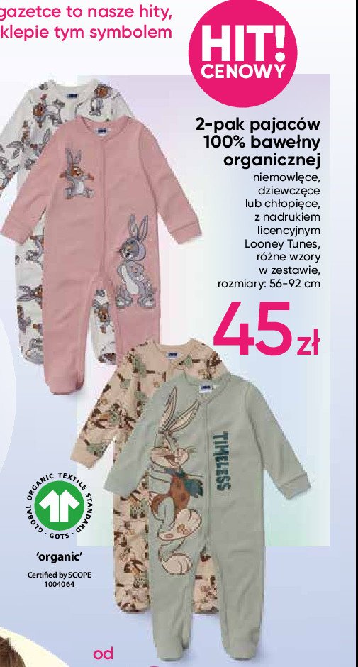 Pajace niemowl臋ce dziewcz臋ce looney tunes rozm. 56-92 cm promocja
