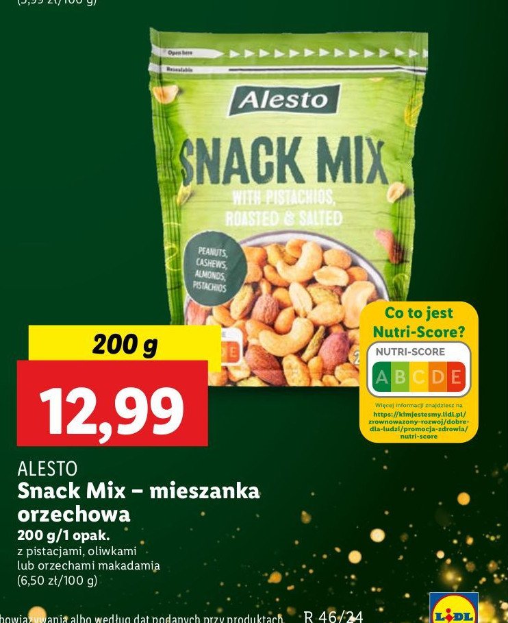 Snack mix z pistacjami Alesto promocja