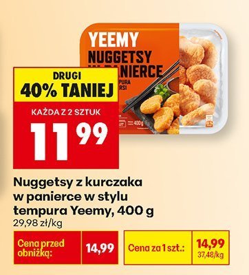 Nuggetsy z kurczaka w panierze w stylu tempura 400 g promocja w Biedronka