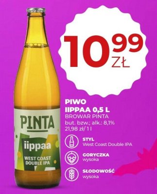 Piwo Pinta promocja w Du偶y Ben