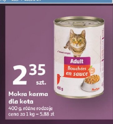 Karma dla kota kawałki w sosie Auchan promocja