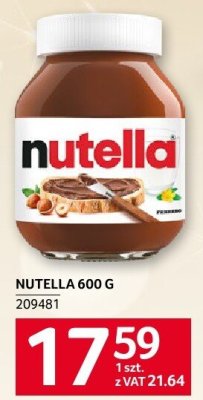 Krem czekoladowy Nutella 600G promocja w Selgros