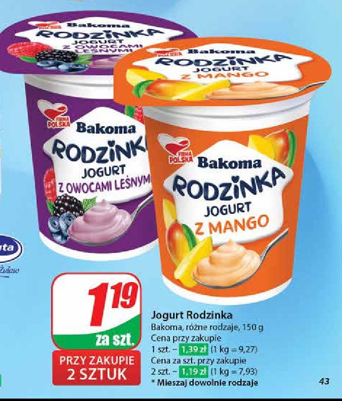 Jogurt z mango Bakoma rodzinka promocja