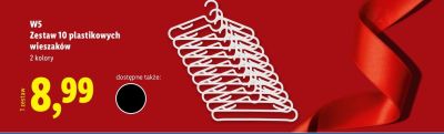 Zestaw 10 plastikowych wieszaków promocja w Lidl
