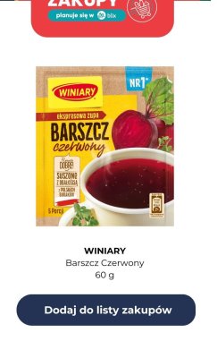 Barszcz czerwony promocja w Dino