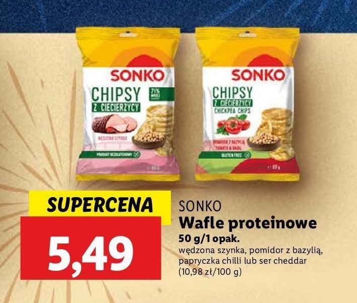 Chipsy z ciecierzycy wędzona szynka Sonko promocja