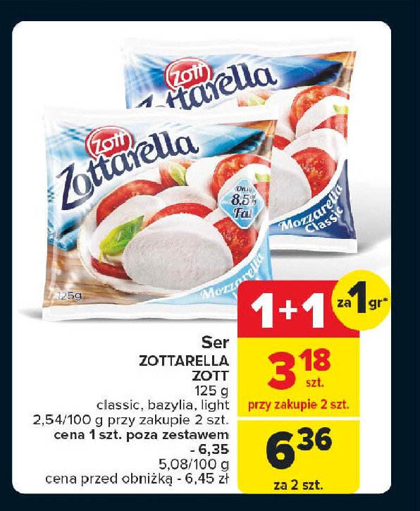 Ser basilikum Zott zottarella promocja