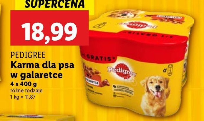 Karma dla psa wołowina Pedigree promocja w Intermarche