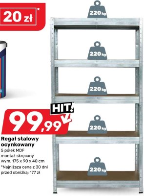 Regał stalowy ocynkowany promocja w Bricomarche