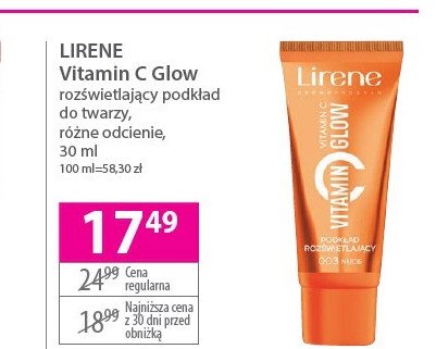 Podkład rozświetlający do twarzy Lirene vitamin c glow promocja